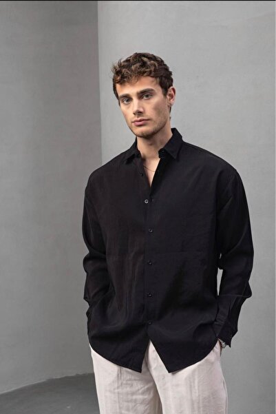 NEXUS Black Oversize Men's Shirt