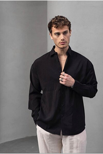 NEXUS Black Oversize Men's Shirt