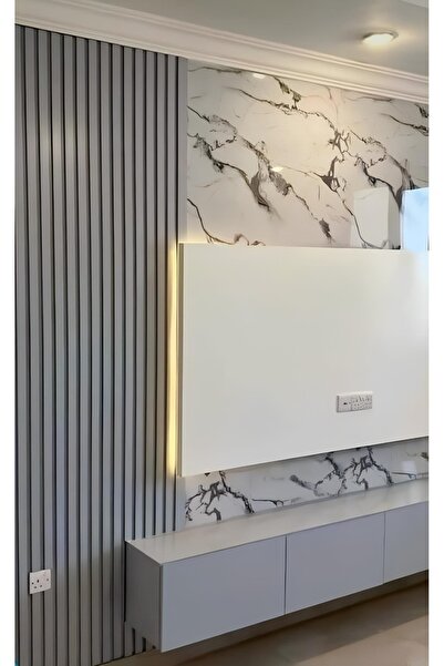 ÖZBİR MOBİLYA Özbir Kıtchen Gümüş Gri Akustik Duvar Paneli 100x180 Ahşap Duvar Paneli