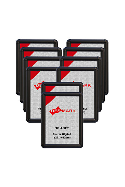 DESMARK 10 Adet 25 mm A3(29.7x42) Rondo Köşe Alüminyum Aç-Kapa Çerçeve – Post...