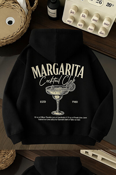 SVART WEAR Margarita Drink He oversized Cotton Casual Hoodie K με κουκούλα Φο...