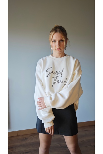 Aten Sweatshirt with Ethnic Pattern Embroidery on the Back