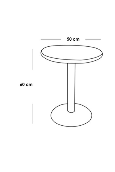 Generic Black and white marble wood and metal side table - 50x60 cm