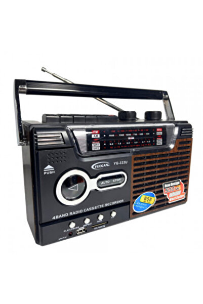Yuegan Portable Cassette Radio 333 with MP3, USB, MicroSD, Built-in Microphone