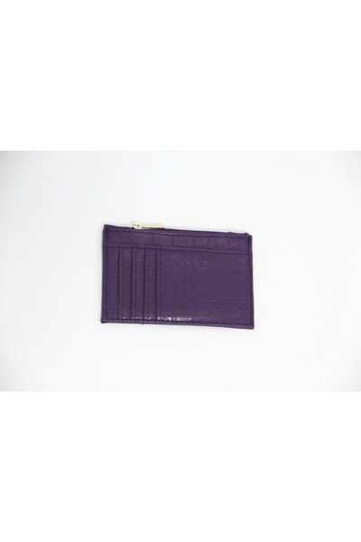 SHIKIRTI Purple Color Zipper Section Card Holder (Boxed Shipping)