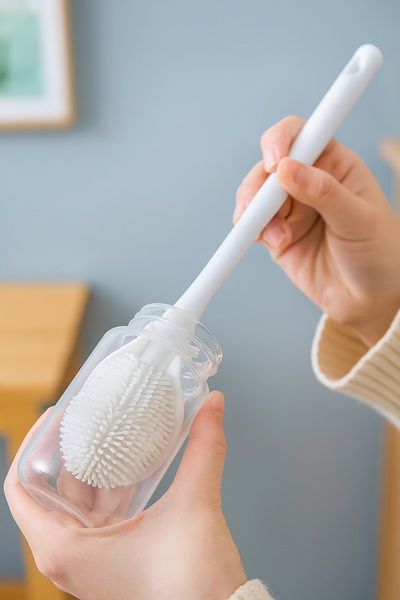 poswicon beyaz Silikon Uzun Saplı Mutfak Temizlik Biberon Kavanoz Yıkama Bard...