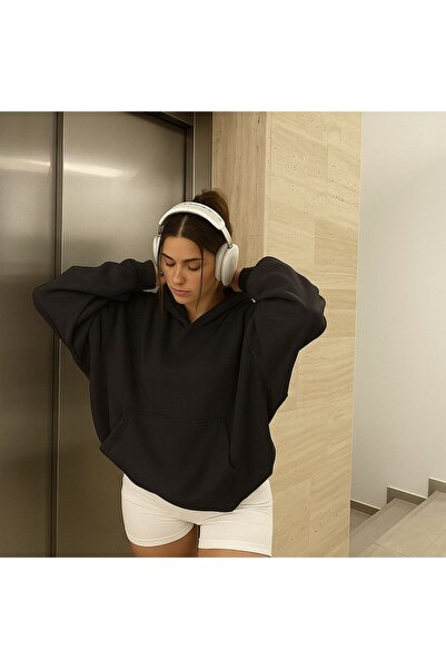 BENROMA سترة رياضية بقلنسوة للجنسين مصنوعة من القطن الممشط بثلاث خيوط