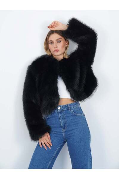 Fibula Astarlı suni kürk mont