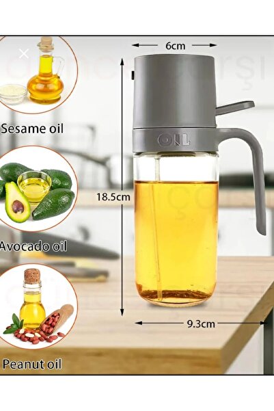 musting Yemek yağı için yağ püskürtücü 250 ml yağ püskürtme şişesi cam zeytin...