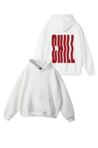 Sebesta Fashion New Season Chill Printed 3 Yarn Cotton Hooded Sweatshirt