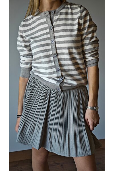 Aten Gray Striped Cardigan