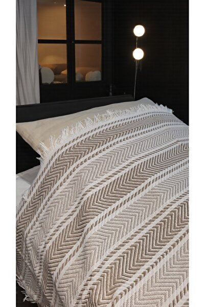 Cottonest Single Bedspread with Fringes