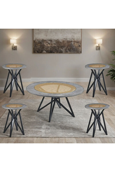 Tasamem Dafia 5-piece wooden tea table set
