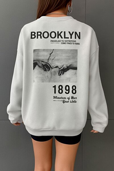 DM DOLCE MORE سترة رياضية يونيسكس مطبوعة من قماش بروكلين الممشط بثلاث خيوط