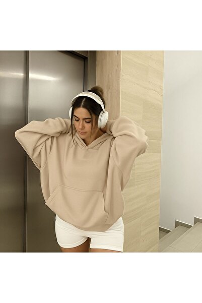 BENROMA سترة رياضية بقلنسوة للجنسين مصنوعة من القطن الممشط بثلاث خيوط