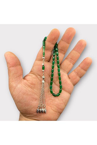 Kt 4x7 mm. BİLEK BOY KAPSÜL KESİM ATEŞ KEHRİBAR KAPLAMA PÜSKÜLLÜ TESBİH