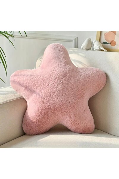 oiphome Pembe Yıldız Şekilli Peluş Yastık - Çocuk Odası Dekoratif Minder - 35...