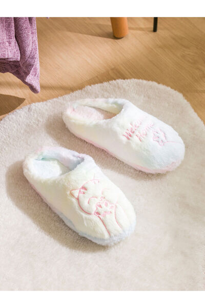 LC Waikiki Cat Embroidered Women's House Slippers