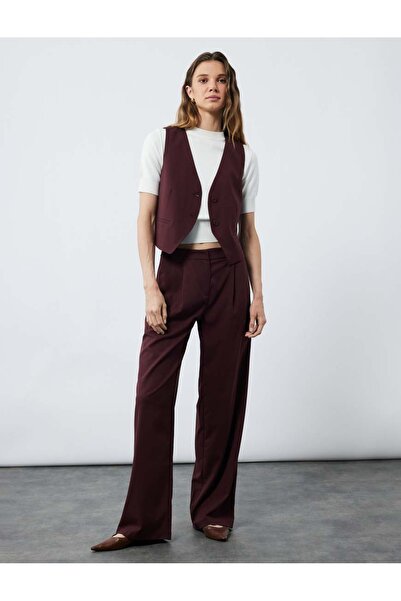 Koton Bordo Kadın Yelek 6WAK20009PW