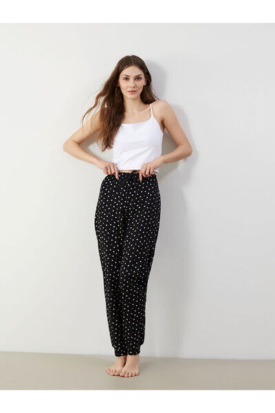 LC Waikiki Elastic Waist Polka Dot Women's Jogger Pajama Bottoms