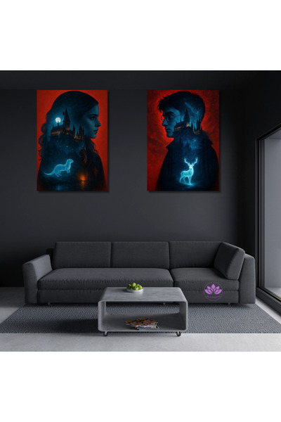 LİLYHOBBYLAND Sayılarla Boyama Seti 50X70 cm 2'Lİ Harry Potter ve Hermione'in Büyülü Dünyası