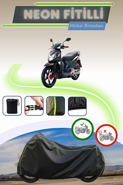 Cemku Cool أسود قماش مجدّل حقيبة، قفل غير متوافق مع موتور سيمفوني SR 125 من SYM