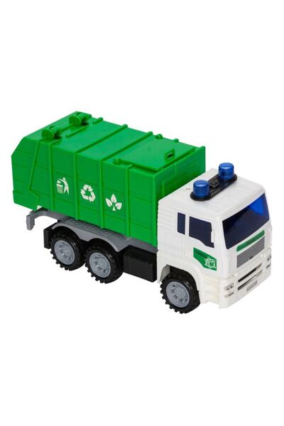 OEM Garbage truck, recycling waste truck, green, with sound and lights, 27x9x12.5 cm