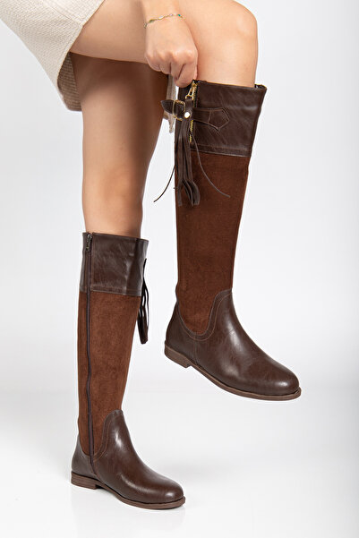 MARSEDO Dámské denní boty na zip s přezkou Lior hnědé