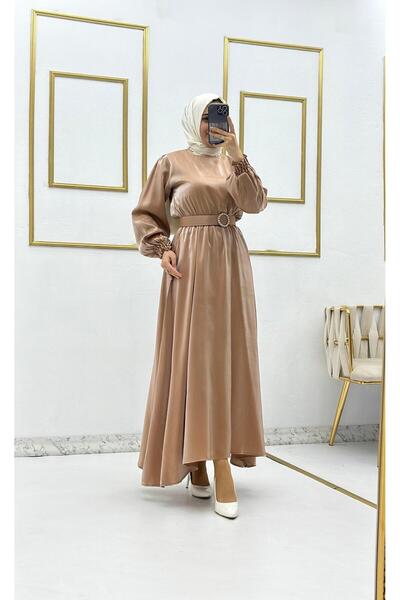 Moda Krash Satin Dress with Belt as a Gift