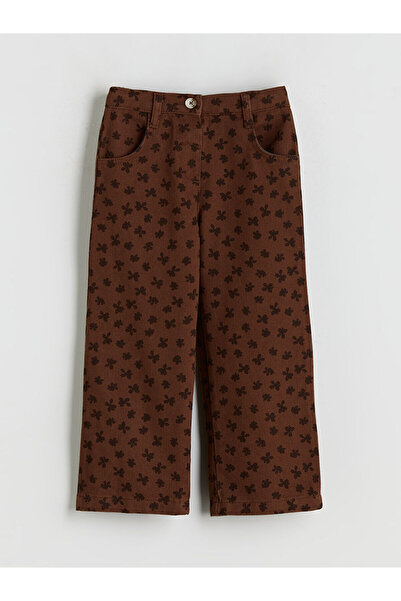 LC Waikiki Two Mt Shop Quality Lcw Kids Brown Gabardine Floral Standard & Reg...
