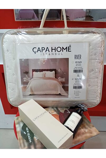Çapa Home Tek Kişilik Premium Kalite 4 Mevsim Volanlı Yastık Kılıflı Oda Koku Hediyeli Yatak Örtüsü Battaniye
