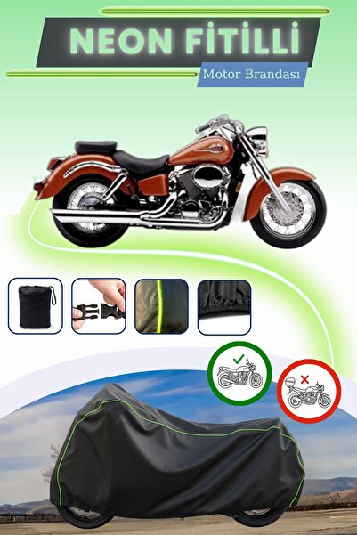 Cemku Cool غطاء محرك أسود قماش مجدّل حقيبة متوافق مع هوندا VT 750 شادو إيه سي إي