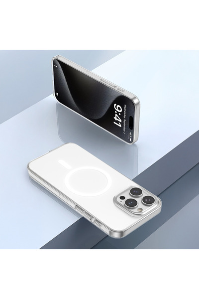 S-TOP Magnetic Case for IPhone 17Pro Clear Back, Shock Absorption, Scratch Resista