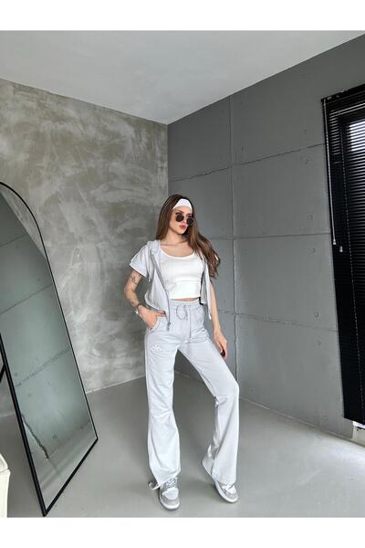 bonibon butikk Women's New Season Reflective Crop with Glops Inside, Will Be Used Without Washing, 2 Thread 3 Piece Set