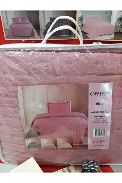 Çapa Home Tek Kişilik Premium Kalite 4 Mevsim Volanlı Yastık Kılıflı Oda Koku Hediyeli Yatak Örtüsü Battaniye