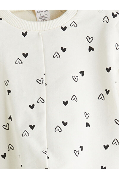 LC Waikiki Peak Yeni Sezon Bisiklet Yaka Kız Bebek Sweatshirt ve Tayt 2'li