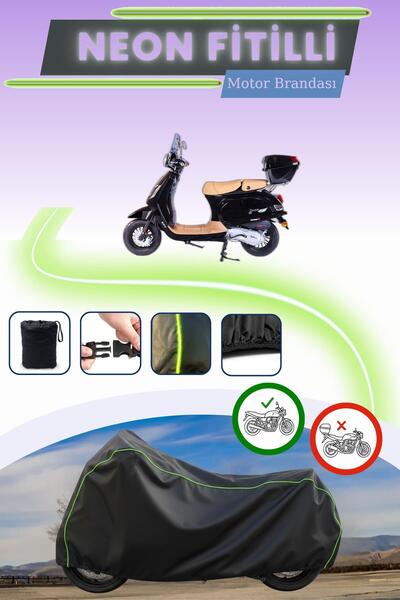 Cemku Cool أسود قماش مجدّل حقيبة، غطاء محرك فالكون كوبر 125 EFI غير متوافق مع...