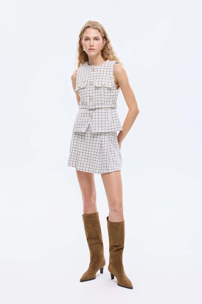 Quzu Beige Women's Vest Ylk00838