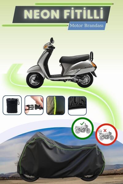 Cemku Cool أسود قماش مجدّل حقيبة، غطاء محرك هوندا أكتيفا 100 بدون قفل