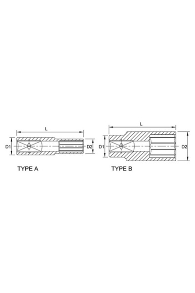 TOPTUL BAEF1623 long socket wrench, 1/2 inch square drive, bi-hexagonal profile, spanner size