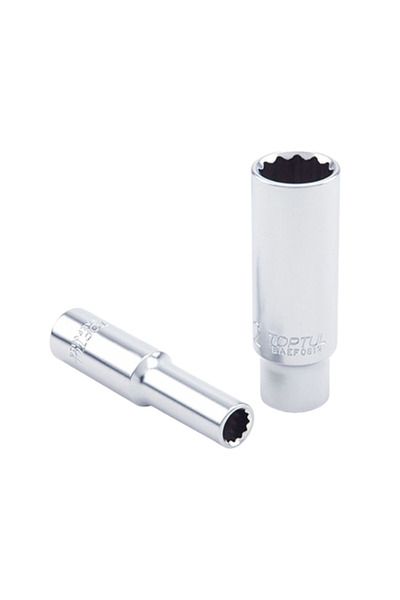 TOPTUL BAEF0810 socket wrench, 1/4 inch square drive, bi-hexagonal profile, 10 mm opening, length