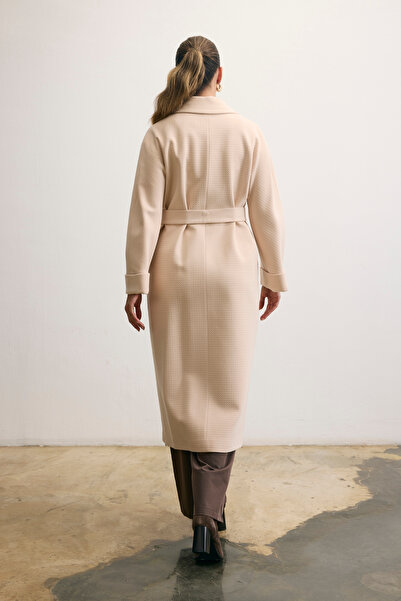 KENT Belted Double-Breasted Long Powder Coat