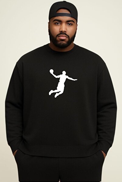 DM DOLCE MORE سترة رياضية كبيرة الحجم للجنسين مطبوعة بتصميم لاعب كرة السلة مص...