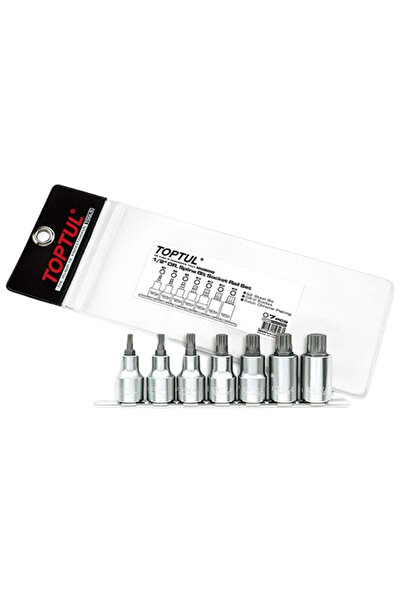 TOPTUL Set 7 biti pentru insurubare GAAG0703, prindere 1/2 inch, profil splin...