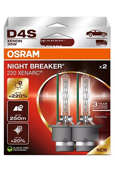 Osram Set becuri xenon Night Breaker 220 XENARC 66440XN2-2HB, D4S, 42V/35W, 4...