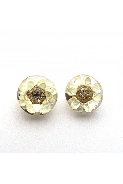 Mudrames Art Handmade resin earrings, Glixia dried flowers, 9-13 mm