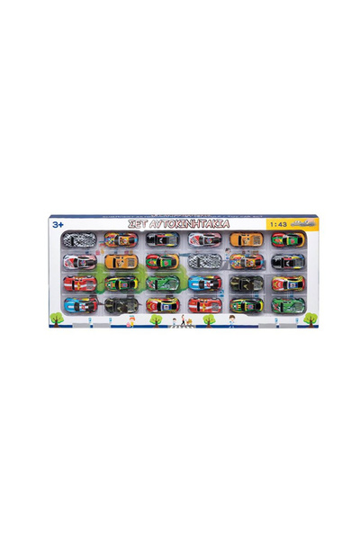 OEM Set of 24 mini racing cars, 1:43 scale, multi-coloured