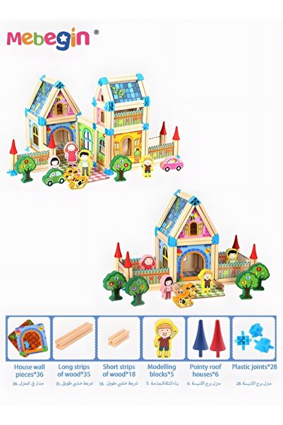 MEBEGIN 128PCS House Building Kit, Colorful Building Blocks Set, Montessori Preschool Toys, Creative Constru