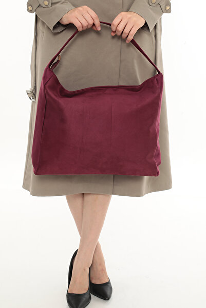 besmoda Γυναικεία τσάντα αγορών από σουέντ μπορντό