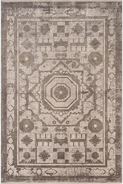 Karmen Halı Art AT004G Gri Halı Modern Desen Triko Akrilik Viskon Boyama Yüks...